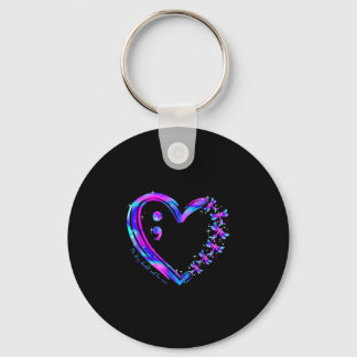 Porte-clés Prevention awareness teal purple heart dragonfly 
