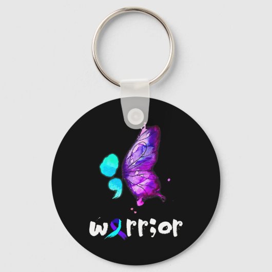 Porte-clés Prévention du suicide par l'aquarelle de papillon  (Recto)