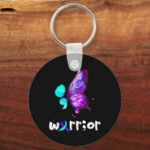 Porte-clés Prévention du suicide par l'aquarelle de papillon  (Verso)