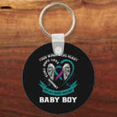 Porte-clés Prévention turquoise du suicide par le ruban viole (Recto)