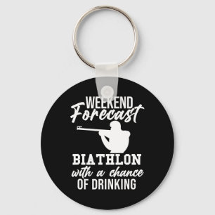 Porte-clés Prévision du week-end Biathlon Ski Slogan Tir B