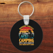 Porte-clés Prévisions de week-end de camping 100% de chance d (Recto)