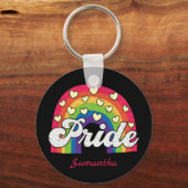Porte-clés Pride Arc-en-ciel et Coeurs | LGBTQ (Verso)