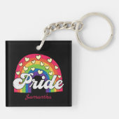 Porte-clés Pride Arc-en-ciel et Coeurs | LGBTQ (Dos)