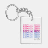 Porte-clés Pride bisexuelle acrylique (Devant gauche)