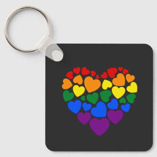 Porte-clés Pride- gay arc-en-ciel coeur de l'amour