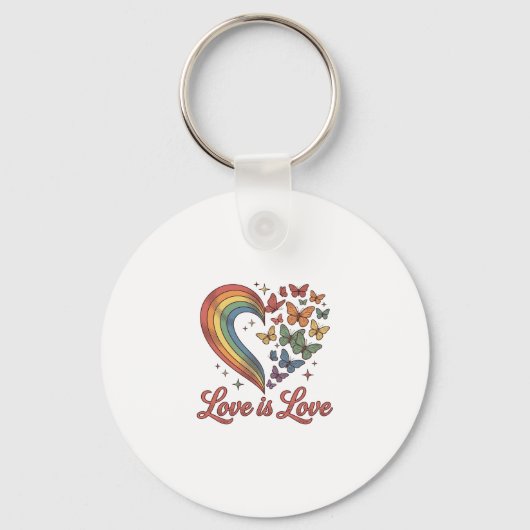 Porte-clés Pride Papillon Cœur L'amour Est L'amour Conception (Recto)