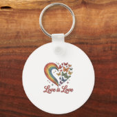 Porte-clés Pride Papillon Cœur L'amour Est L'amour Conception (Recto)