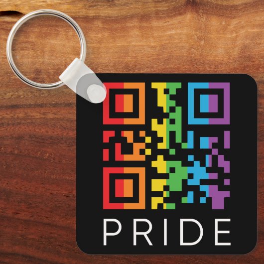 Porte-clés Pride Rainbow QR Code LGBTQIA+ (Recto)