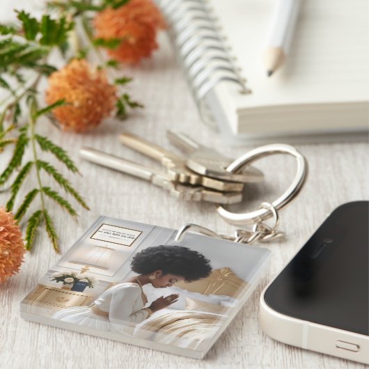 Porte-clés Prier Mère Acrylique (Devant Droit)