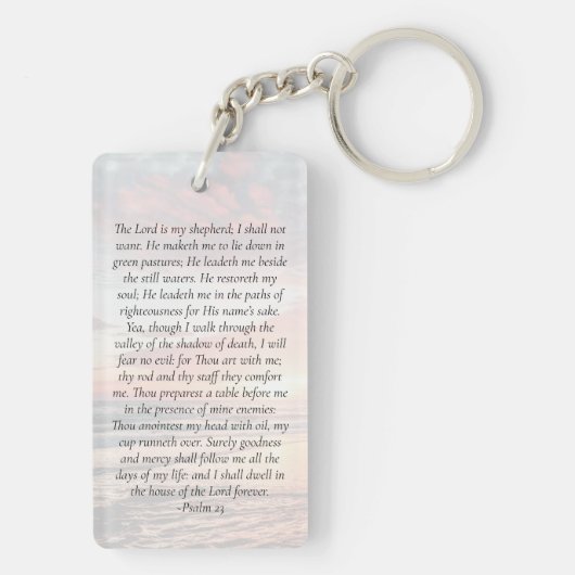 Porte-clés Prière commémorative du coucher du soleil (Dos)