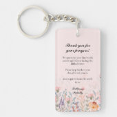 Porte-clés Prière commémorative rose teinté de floral (Devant)