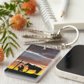 Porte-clés Prière Cowboy avec coucher de soleil (Devant droit)