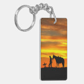 Porte-clés Prière Cowboy avec coucher de soleil (Devant gauche)