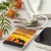 Porte-clés Prière Cowboy avec coucher de soleil (Devant droit)