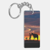 Porte-clés Prière Cowboy avec coucher de soleil (Devant gauche)