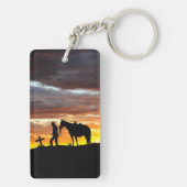 Porte-clés Prière Cowboy avec coucher de soleil (Dos)