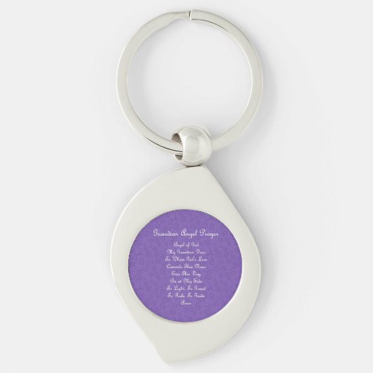 Porte-clés Prière de l'ange gardien Violet (Devant)