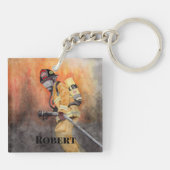 Porte-clés Prière d'une femme pompière Porte - clé personnali (Dos)