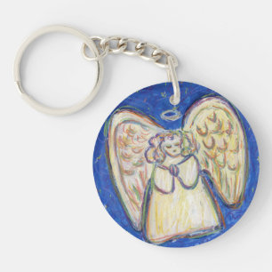 Porte-clés Prière Guardian Angel Pastel Porte - clés d'art pe