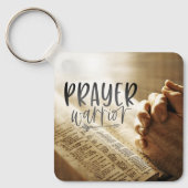 Porte-clés PRIÈRE GUERRIER Prête Mains sur la Bible ouverte (Recto)
