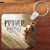 Porte-clés PRIÈRE GUERRIER Prête Mains sur la Bible ouverte (Verso)