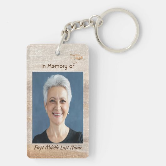 Porte-clés Prière photo commémorative Sandy Beach Sea Turtle (Dos)