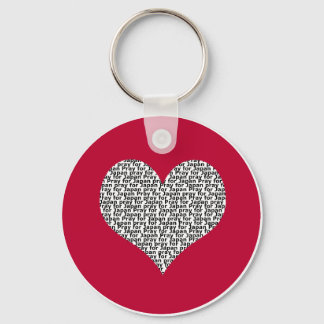 Porte-clés Priez pour le porte - clé rond japonais