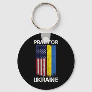 Porte-clés Priez pour l'Ukraine Drapeau Ukraine États-Unis Vi