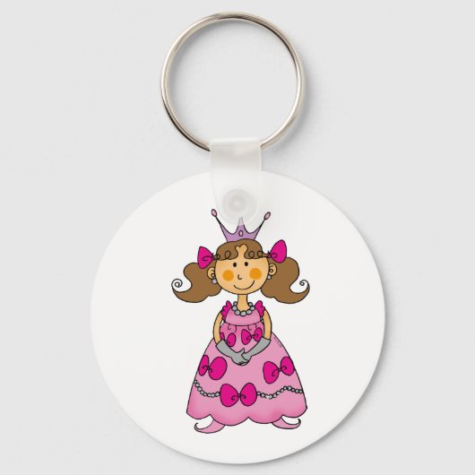 Porte-clés princesse aux cheveux Brown (Recto)