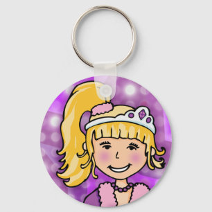 Porte-clés Princesse blonde cheveux violet porte - clé