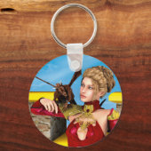 Porte-clés Princesse Dragon Fantastique Art Numérique (Recto)