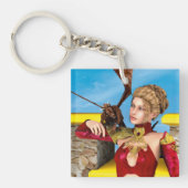 Porte-clés Princesse Dragon Fantastique Art Numérique (Devant)