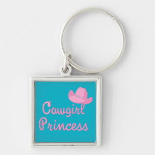 Porte-clés Princesse Western Cowgirl avec Casquette rose