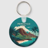 Porte-clés Princeville Kauai Hawaii Beach Mounts Retro (Recto)
