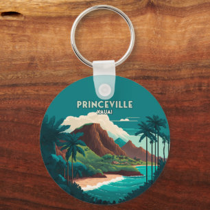 Porte-clés Princeville Kauai Hawaii Beach Mounts Retro