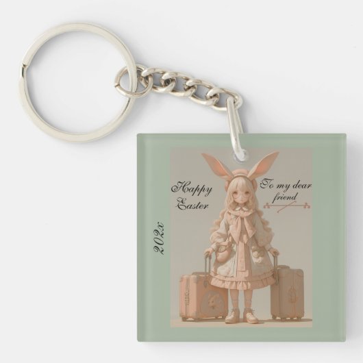 Porte-clés Printemps vintage, Pâques (Devant)