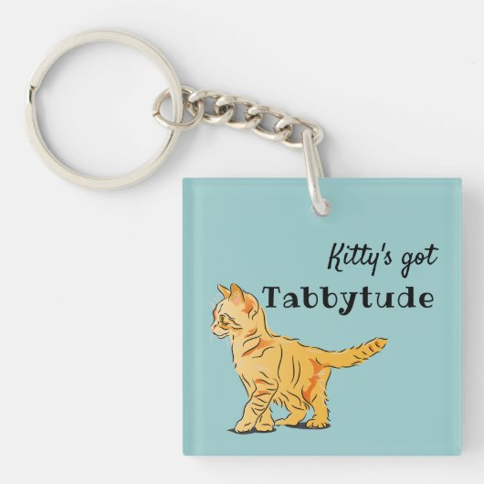 Porte-clés Prix Cute Orange Tabby Kitten Graphic (Devant)