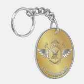 Porte-clés Prix Gold Silver Award NOM personnalisé (Devant gauche)