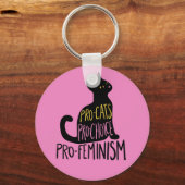 Porte-clés Pro-chats pro-choix pro-féminisme chat noir (Recto)