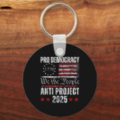 Porte-clés Pro Democracy Anti Project 2025 Stop Project 2025 (Recto)