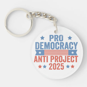 Porte-clés Pro Democracy Anti Project 2025 Trump républicain