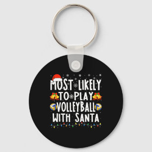 Porte-clés Probablement Jouer Au Volley-ball Avec Père Noël C