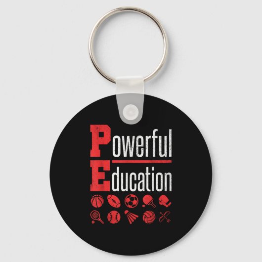 Porte-clés Prof de gym Éducation physique École Motivation (Recto)