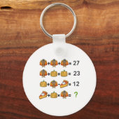Porte-clés Prof de maths de dinde de Thanksgiving 67 Ordre de (Recto)