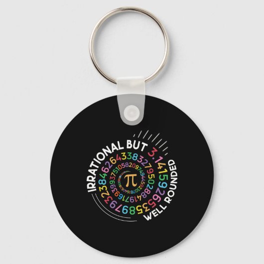 Porte-clés Prof de maths de la journée Pi Irrationnel mais bi (Recto)