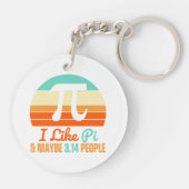 Porte-clés Prof de maths drôle 14 mars Pi Day Merch J'aime (Dos)