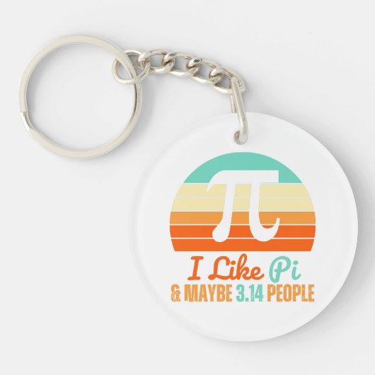 Porte-clés Prof de maths drôle 14 mars Pi Day Merch J'aime (Devant)
