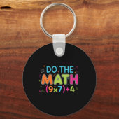 Porte-clés Prof de maths drôle fait le calcul 67 mème six sep (Recto)