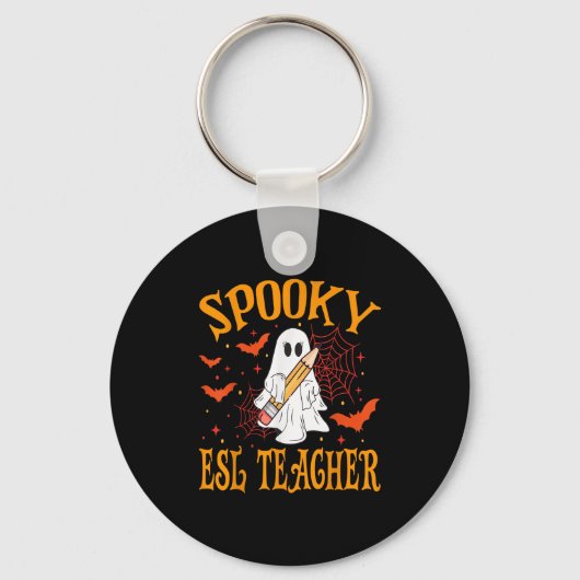 Porte-clés Prof fantôme drôle d'Halloween école Wo (Recto)